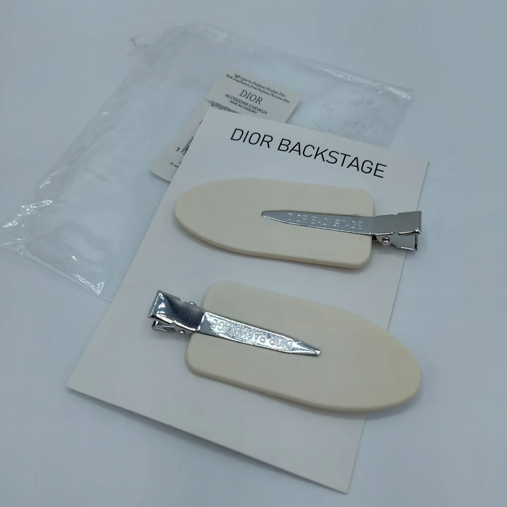 DIOR BACKSTAGE Hair Clips 2pc White Runway Stylist Tools Authentic GWP Pro NIP